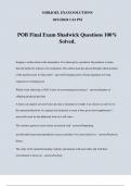 POB Final Exam Shadwick Questions 100% Solved.