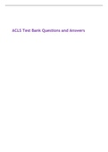 ACLS Test Bank Questions and Answers