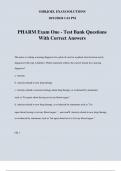 PHARM Exam One - Test Bank Questions With Correct Answers