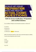 NATE AC Service Certification/ 99 Questions with Certified Solutions 