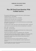 Phys 205 Final Exam Questions With Verified Answers.