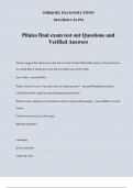 Pilates final exam test out Questions and Verified Answers