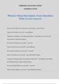 Pluckers Menu Description. Exam Questions With Correct Answers