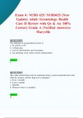 Exam 1,Exam 2,Exam 3 & Exam 4: NURS 623/ NURS623 (New 2024/ 2025 Updates BUNDLED TOGETHER PACKAGE WITH SOLUTIONS)  Adult/Gerontology Health Care II |Qs & As| 100% Correct| Grade A (Verified Answers) - Maryville