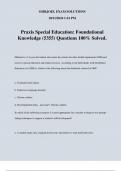 Praxis Special Education: Foundational Knowledge (5355) Questions 100% Solved.