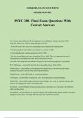 PSYC 388- Final Exam Questions With Correct Answers