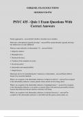 PSYC 435 - Quiz 1 Exam Questions With Correct Answers