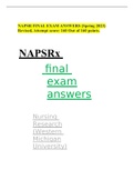 NAPSR FINAL EXAM ANSWERS (Spring 2023) Revised, Attempt score: 160 Out of 160 points.