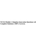 NCOA Module 1 Adaption-Innovation Questions with Complete Solutions ( 100% Correct).