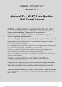 Abnormal Psyc AU 435 Exam Questions With Correct Answers