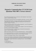 Purposive Communication (1T 19-20) Exam Questions With 100% Correct Answers.