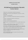 PSY200 Final Exam Questions With 100% Correct Answers