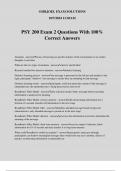 PSY 200 Exam 2 Questions With 100% Correct Answers