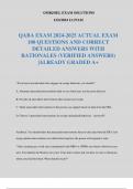 QABA EXAM 2024-2025 ACTUAL EXAM 100 QUESTIONS AND CORRECT DETAILED ANSWERS WITH RATIONALES (VERIFIED ANSWERS) |ALREADY GRADED A+