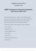 QHSE Management System Exam Questions and Answers 100% Pass