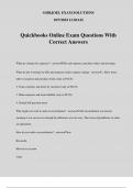 Quickbooks Online Exam Questions With Correct Answers