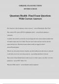 Quantum Health- Final Exam Questions With Correct Answers