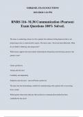 RNRS 116- M.38 Communication (Pearson) Exam Questions 100% Solved.