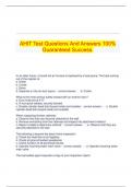  AHIT Test Questions And Answers 100% Guaranteed Success.