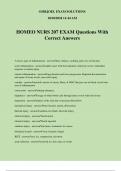 HOMEO NURS 207 EXAM Questions With Correct Answers