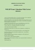 NUR 207 Exam 1 Questions With Correct Answers