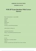 NUR 207 Exam Questions With Correct Answers