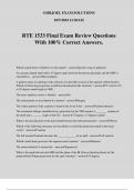 RTE 1533 Final Exam Review Questions With 100% Correct Answers.