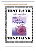 Test Bank for Porth's Essentials of Pathophysiology 5th Edition by Tommie L Norris ISBN 9781975107192 Chapter 1-52 |Complete Guide A+.