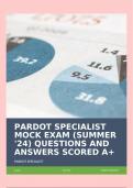 PARDOT SPECIALIST MOCK EXAM (SUMMER '24) QUESTIONS AND ANSWERS SCORED A+