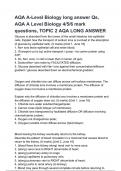 AQA A Level Biology 4/5/6 mark questions, (Certified Answers)