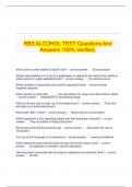 RBS ALCOHOL TEST Questions And Answers 100% Verified.