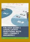 FIN 4324 EXAM 1 (2024) LATEST QUESTIONS WITH 100% CORRECT ANSWERS!!