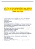   ATI End Of Life Palliative Care And Hospice Care3.0 Study Test Questions And Answers Latest Top Score.