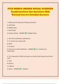 FTCE MIDDLE GRADES SOCIAL SCIENCES Combined Exam Set Questions With Revised Correct Detailed Answers