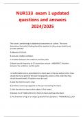 NUR133  exam 1 updated  questions and answers  2024/2025 