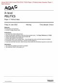 2024 AQA A-level POLITICS 7152/3 Paper 3 Political ideas Question Paper &Mark Scheme (Merged) June 2024 [VERIFIED]