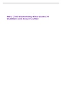 WGU C785 Biochemistry Final Exam (70 Questions and Answers) 2023