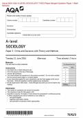 2024 AQA A-LEVEL SOCIOLOGY 7192/3 Paper Question Paper & MarkScheme (Merged) June 2024 [VERIFIED]