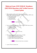 Midterm Exam: EMT FISDAP- Readiness (2023/2024) Questions with Verified Answers | Latest Update