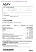 Actual 2024 AQA GCSE GEOGRAPHY 8035/1 Paper 1 Merged Question Paper + Mark Scheme