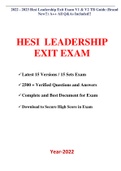 2022 - 2023 Hesi Leadership Exit Exam V1 & V2 TB Guide (Brand New!!) A++ All Q&As Included!!