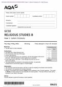 2024 AQA GCSE RELIGIOUS STUDIES B 8063/1 Paper 1 Catholic Christianity Question Paper + Mark Scheme