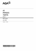 AQA A LEVEL PAPER 1 PHYSICS MARK SCHEME  [74071]