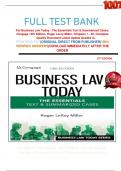           FULL TEST BANK For Business Law Today - The Essentials Text & Summarized Cases, Cengage 13th Edition, Roger Leroy Miller, Chapters 1 - 25, Complete	Quality Document Latest Update Graded A+     