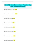 HESI A2: Unit Conversions Practice Test with Verified Solutions