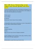 NRSG 6300 Advance Pathophysiology Georgia College & State University questions with correct answers