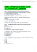 IMM 8 EXAM QUESTIONS WITH ALL CORRECT ANSWERS 