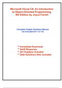 Solutions for Microsoft Visual C#, An Introduction to Object-Oriented Programming, 8th Edition by Farrell (All Chapters included)