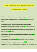 TDLR Esthetics State Board Review Questions and Answers 2023 (Verified Answers by Expert)