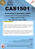 CAS1501 Assignment 6 (COMPLETE ANSWERS) Semester 2 2024 (731393) - DUE 29 October 2024